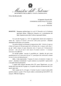 La Nota del Ministero dell'Interno